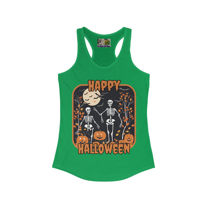 Spooktacular Skeletons of Halloween Women's Racerback Tank Top by CreepyCrafts.boo