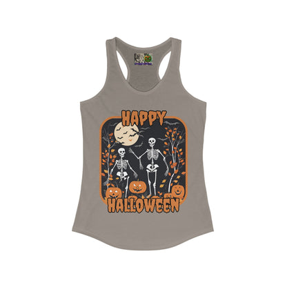 Spooktacular Skeletons of Halloween Women's Racerback Tank Top by CreepyCrafts.boo
