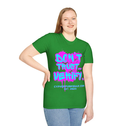Don't Trust...Verify. Dark colors Unisex T-Shirt by cypherpunkgear.com