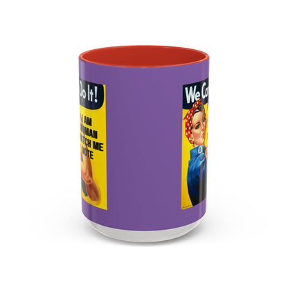 I Am Woman Watch Me Vote Rosie Light Purple Accent Mug by cypherpunkgear.com
