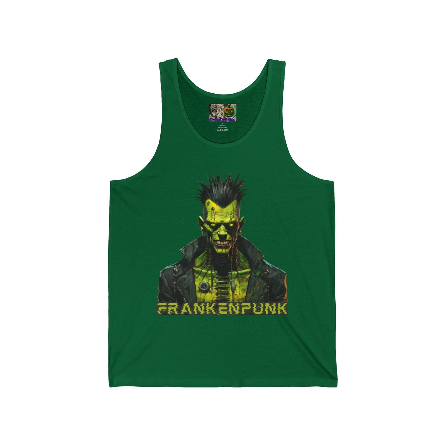 Frankenpunk Unisex Jersey Tank Top by CreepyCrafts.boo