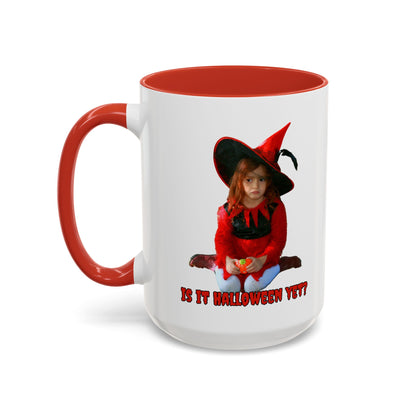 Is it Halloween yet? White Accent Mug by CreepyCrafts.boo
