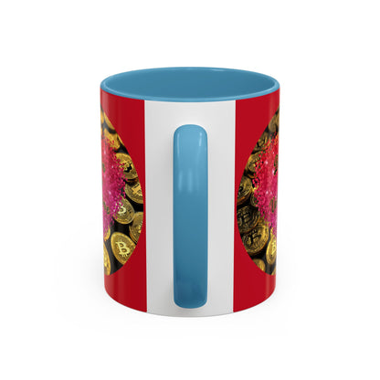 Bitcoin is My Valentine Red Accent Mug by cypherpunkgear.com