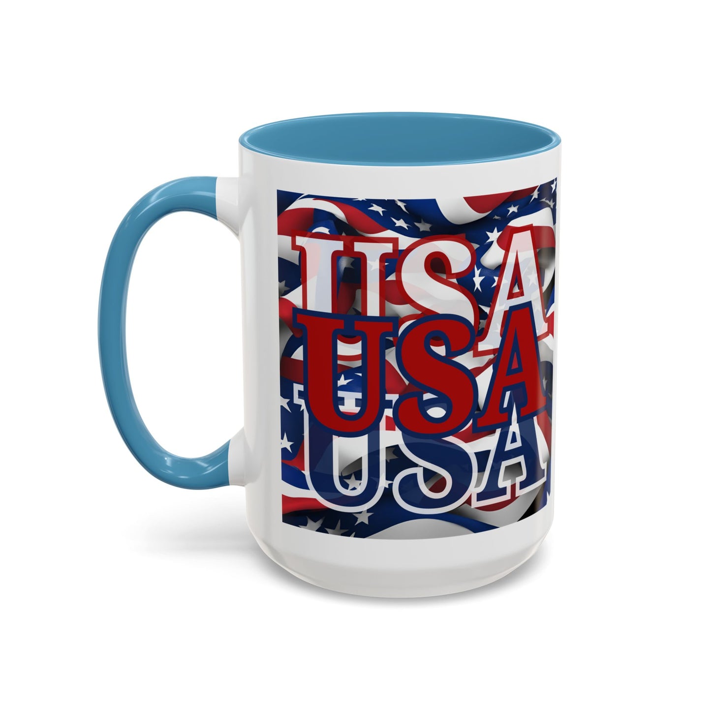 USA Red font Center Patriot Accent Mug by cypherpunkgear.com