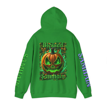 Blessed Samhain Green Jack Hoodie Unisex Hooded Sweatshirt by CreepyCrafts.boo