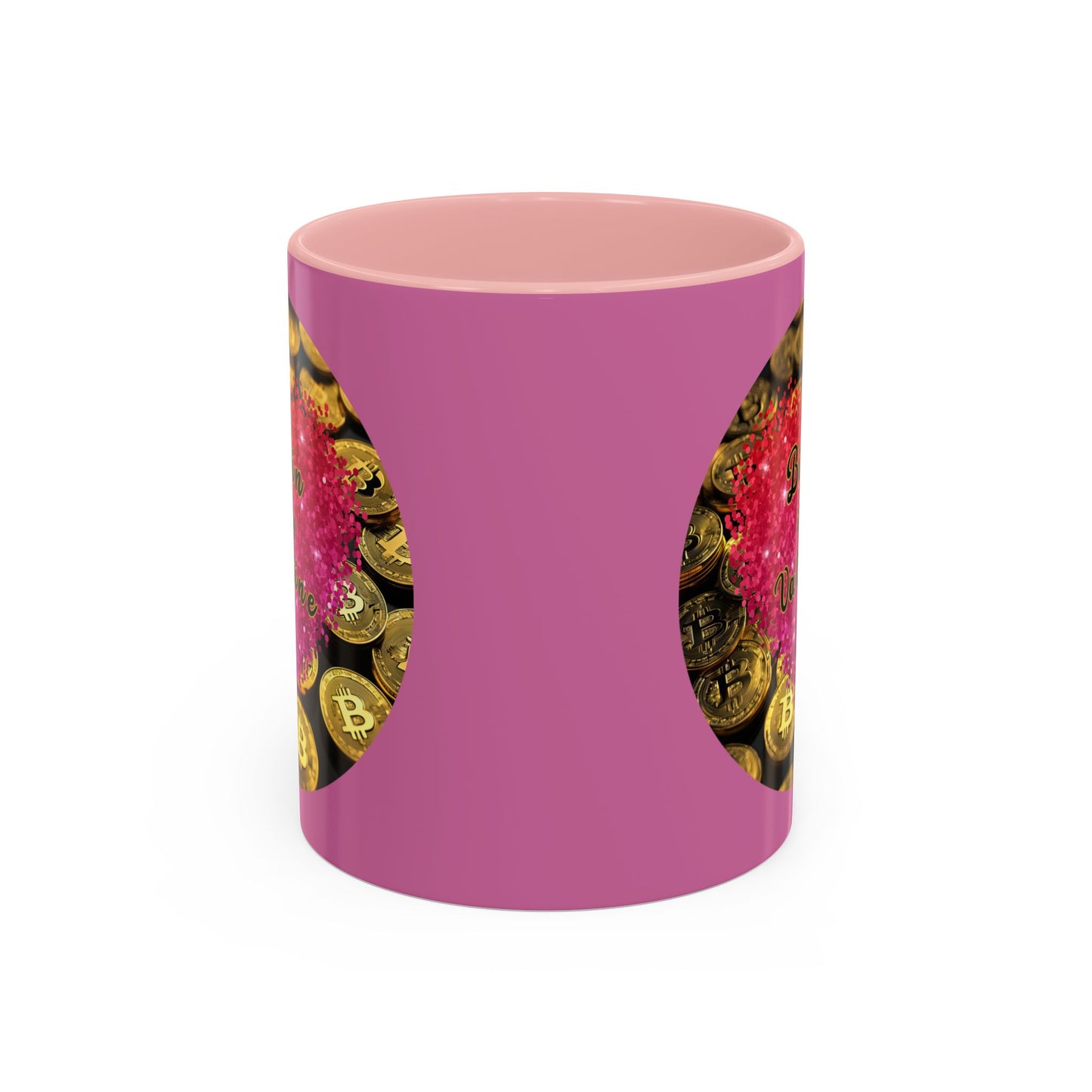 Bitcoin is My Valentine Pink Accent Mug by cypherpunkgear.com