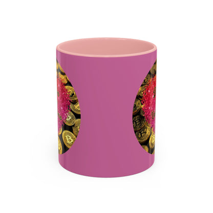 Bitcoin is My Valentine Pink Accent Mug by cypherpunkgear.com