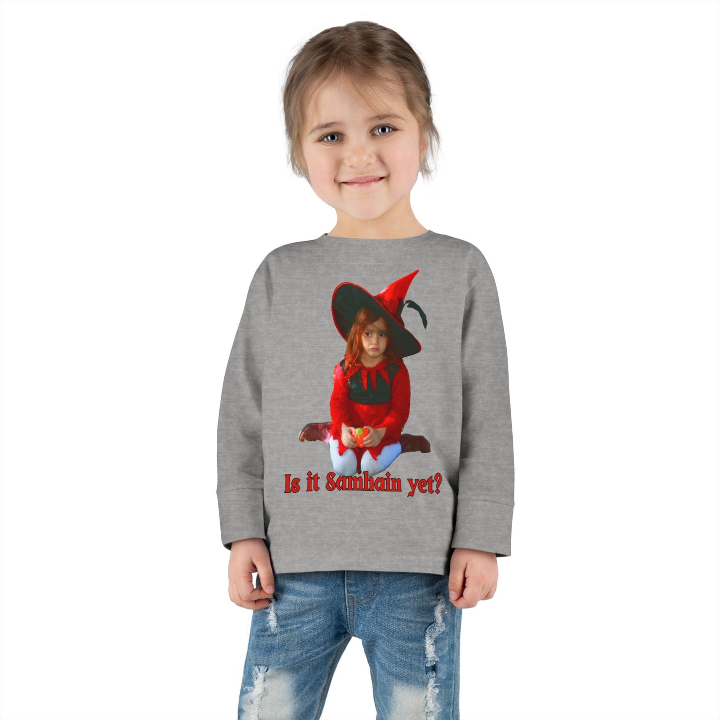 Is it Samhain yet? Toddler Long Sleeve Tee by CreepyCrafts.boo