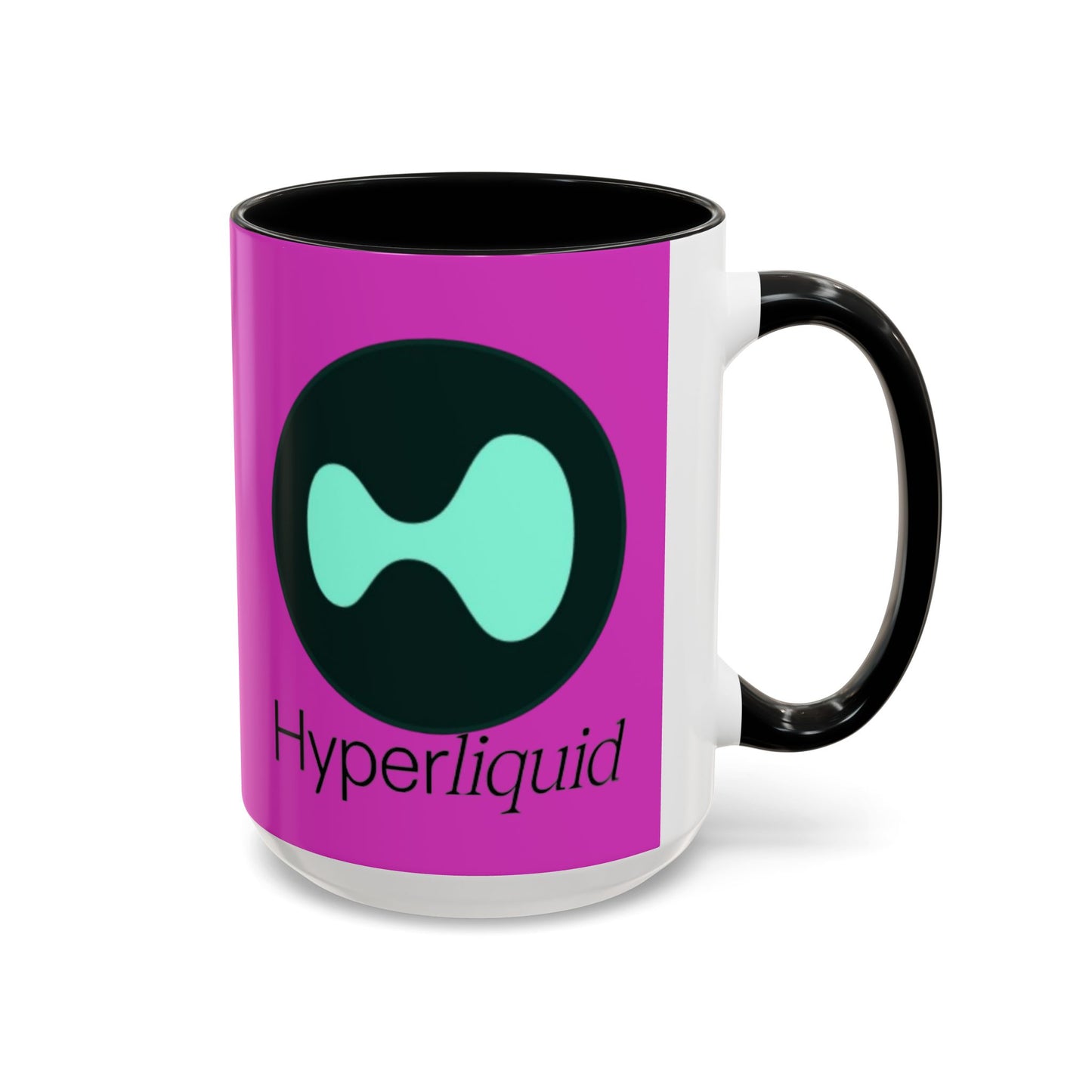 Hyperliquid Black font Pink Accent Mug by cypherpunkgear.com
