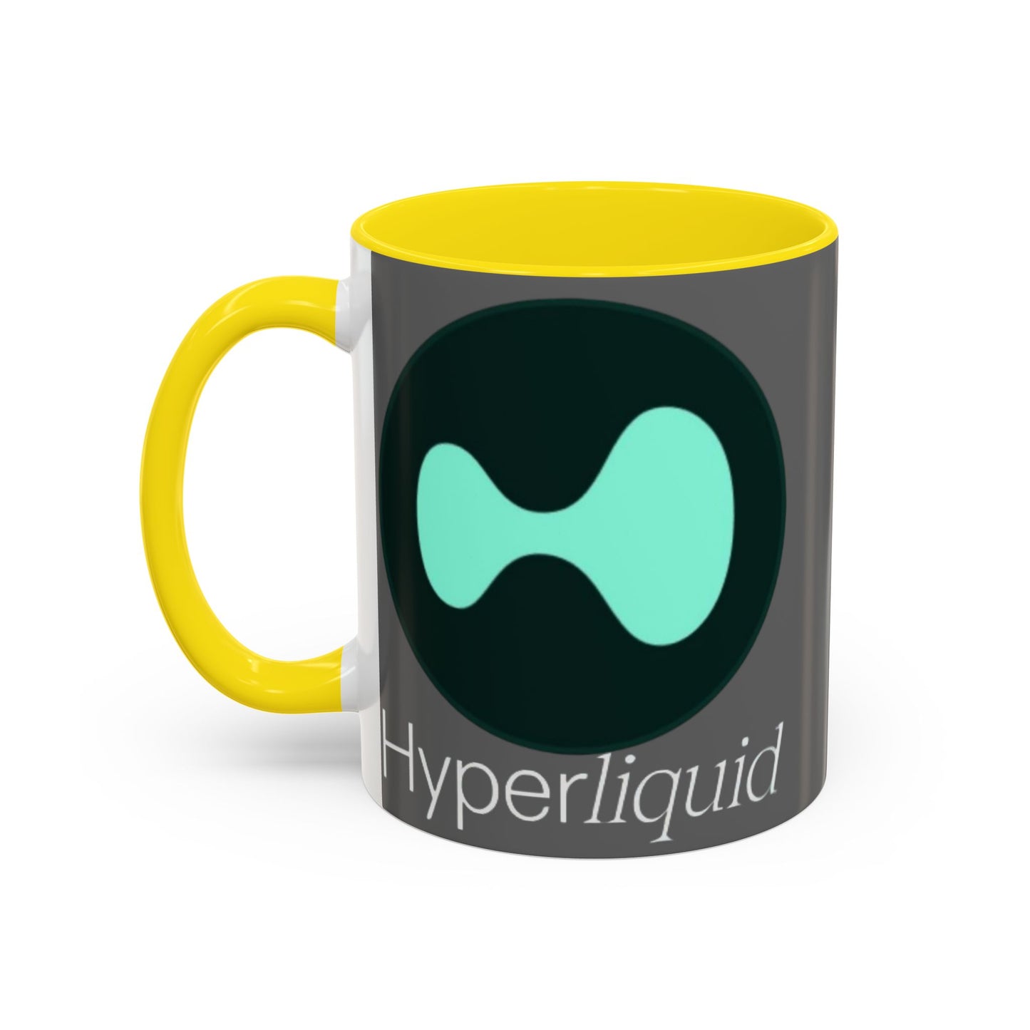 Hyperliquid White font Grey Accent Mug by cypherpunkgear.com