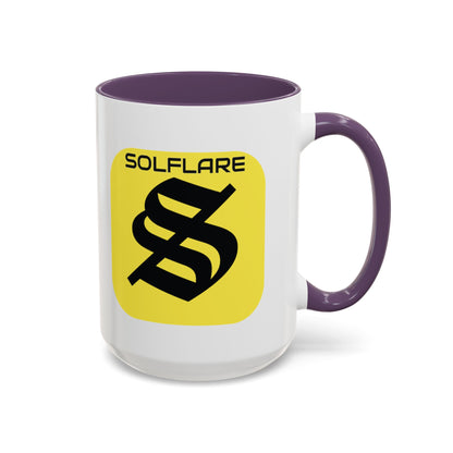 SolflareLogo White Accent Mug by cypherpunkgear.com