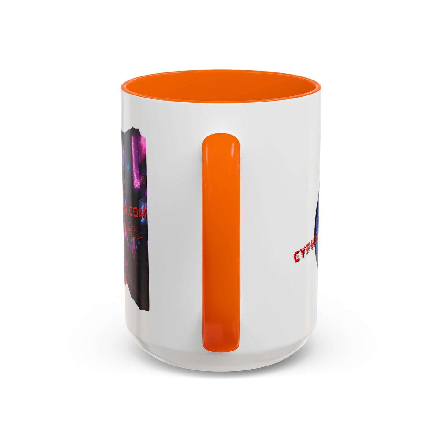 2-sided, cypherpunkgear.com Logo & Cityscape Accent Mug by cypherpunkgear.com