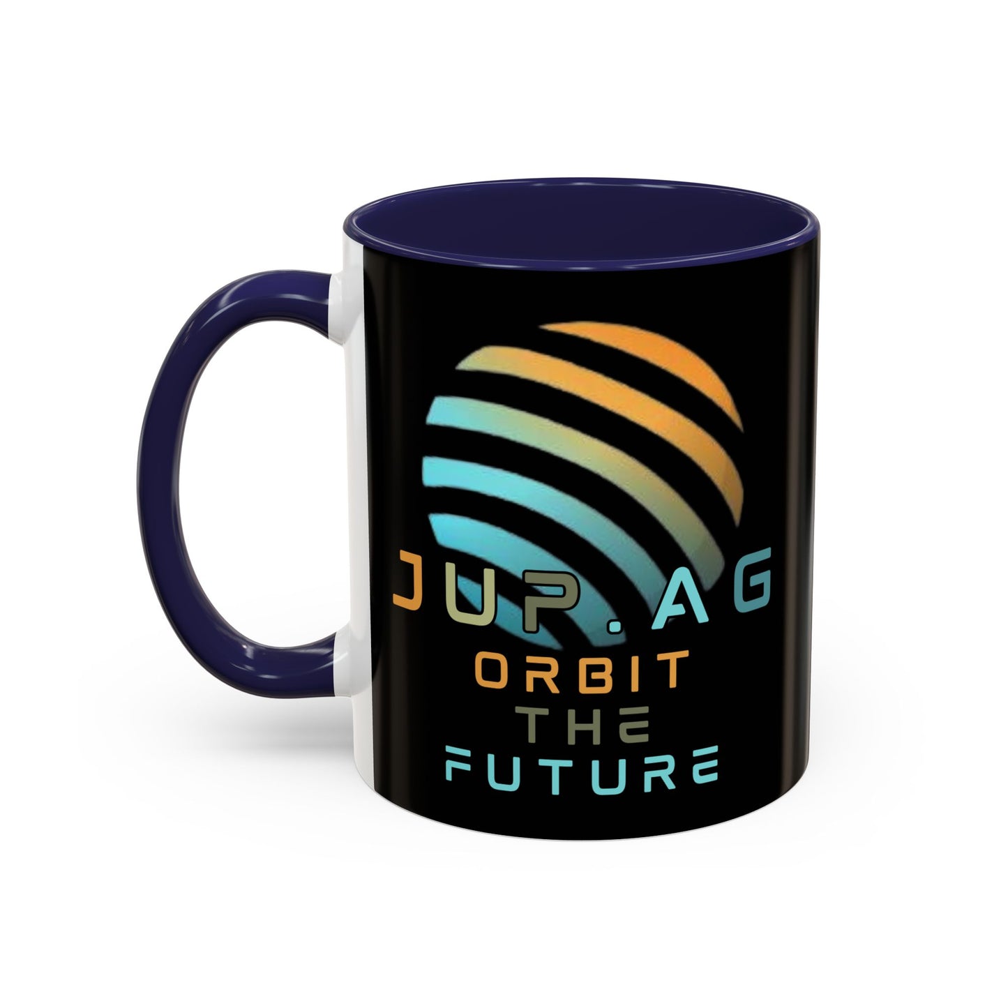 Jupiter (JUP) Orbit the Future Black Accent Mug by cypherpunkgear.com