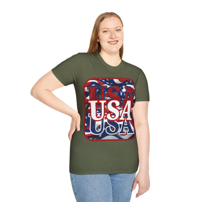 Red WHITE and Blue USA Patriot Dark colors Unisex T-Shirt by cypherpunkgear.com