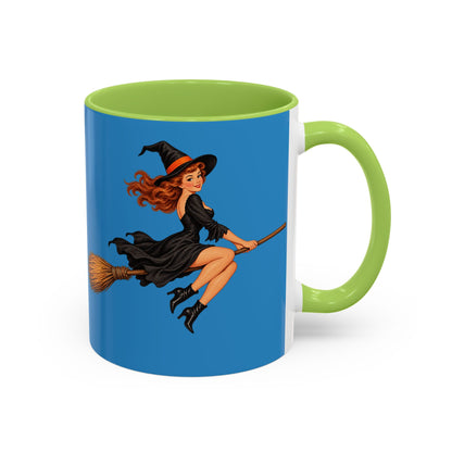 Hazel Hex Blue Accent Mug by CreepyCrafts.boo
