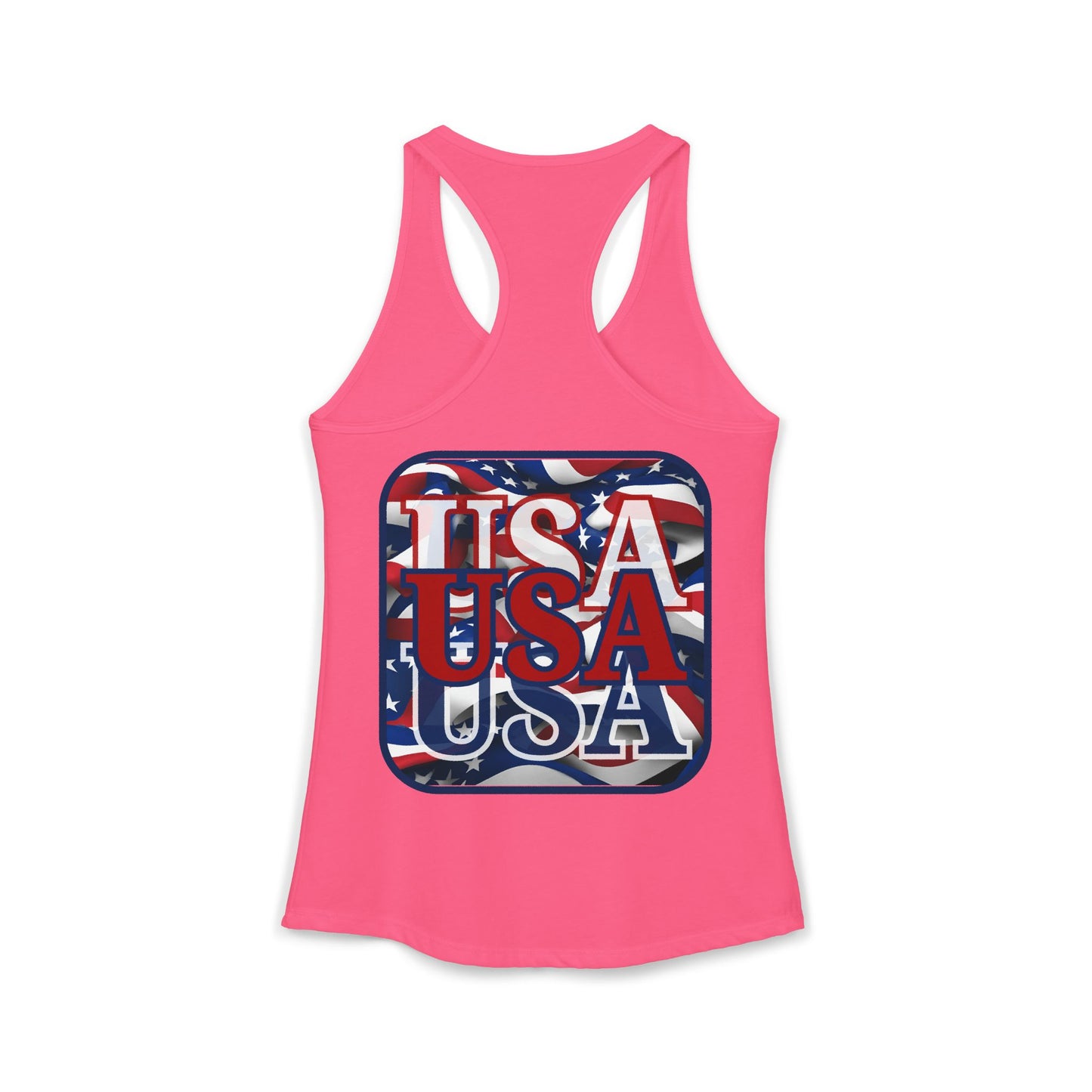 2-sided RED White and Blue USA Patriot Women's Racerback Tank Top by cypherpunkgear.com