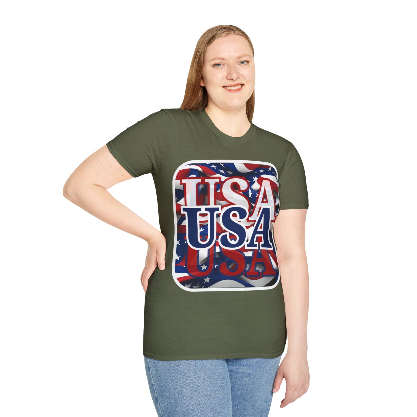 Red White and BLUE USA Patriot Dark colors Unisex T-Shirt by cypherpunkgear.com