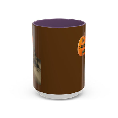 Is it Samhain yet? Skeleton's Pumpkin Brown Accent Mug by CreepyCrafts.boo