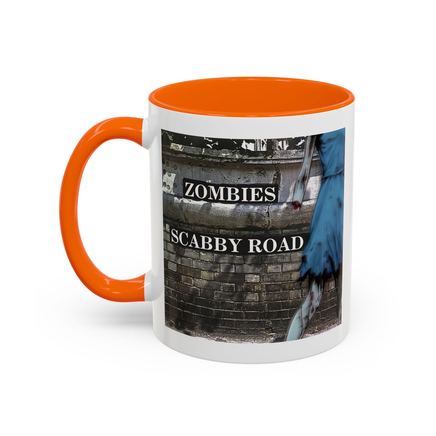 2-sided, Scabby Road White Accent Mug by CreepyCrafts.boo