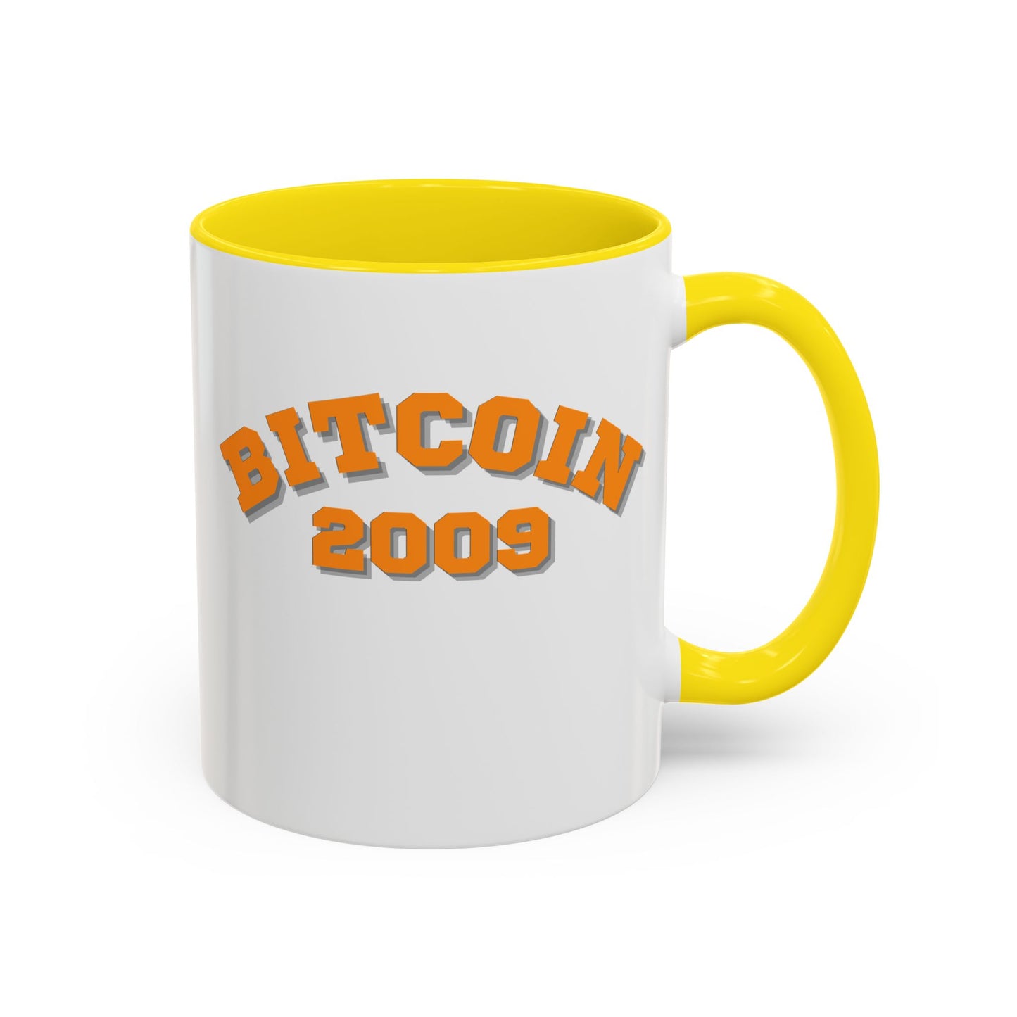 Bitcoin 2009 White Accent Mug by cypherpunkgear.com