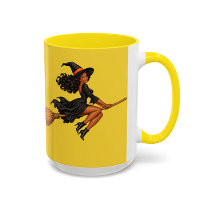 Velvet Vex Yellow Accent Mug by CreepyCrafts.boo