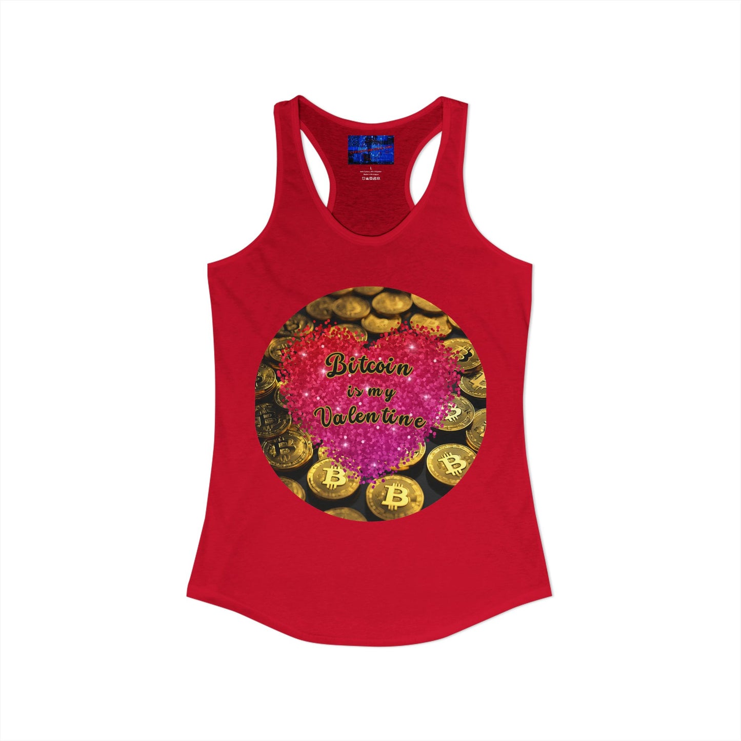 Bitcoin is My Valentine Women's Racerback Tank Top by cypherpunkgear.com