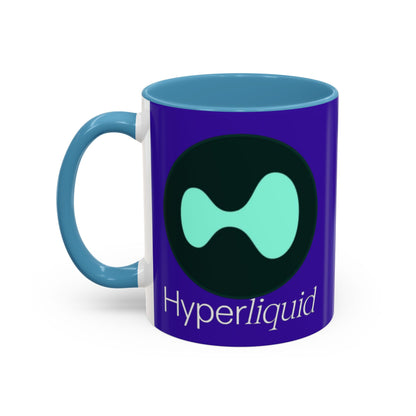 Hyperliquid White font Dark Purple Accent Mug by cypherpunkgear.com