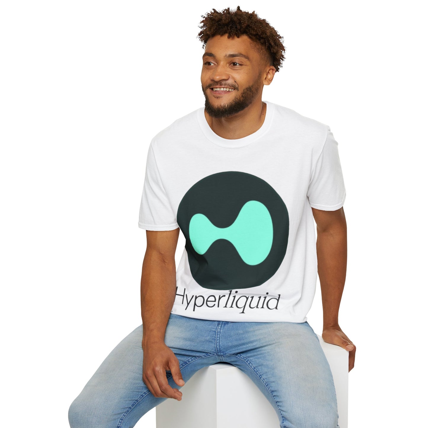 Hyperliquid Black font Unisex T-Shirt by cypherpunkgear.com