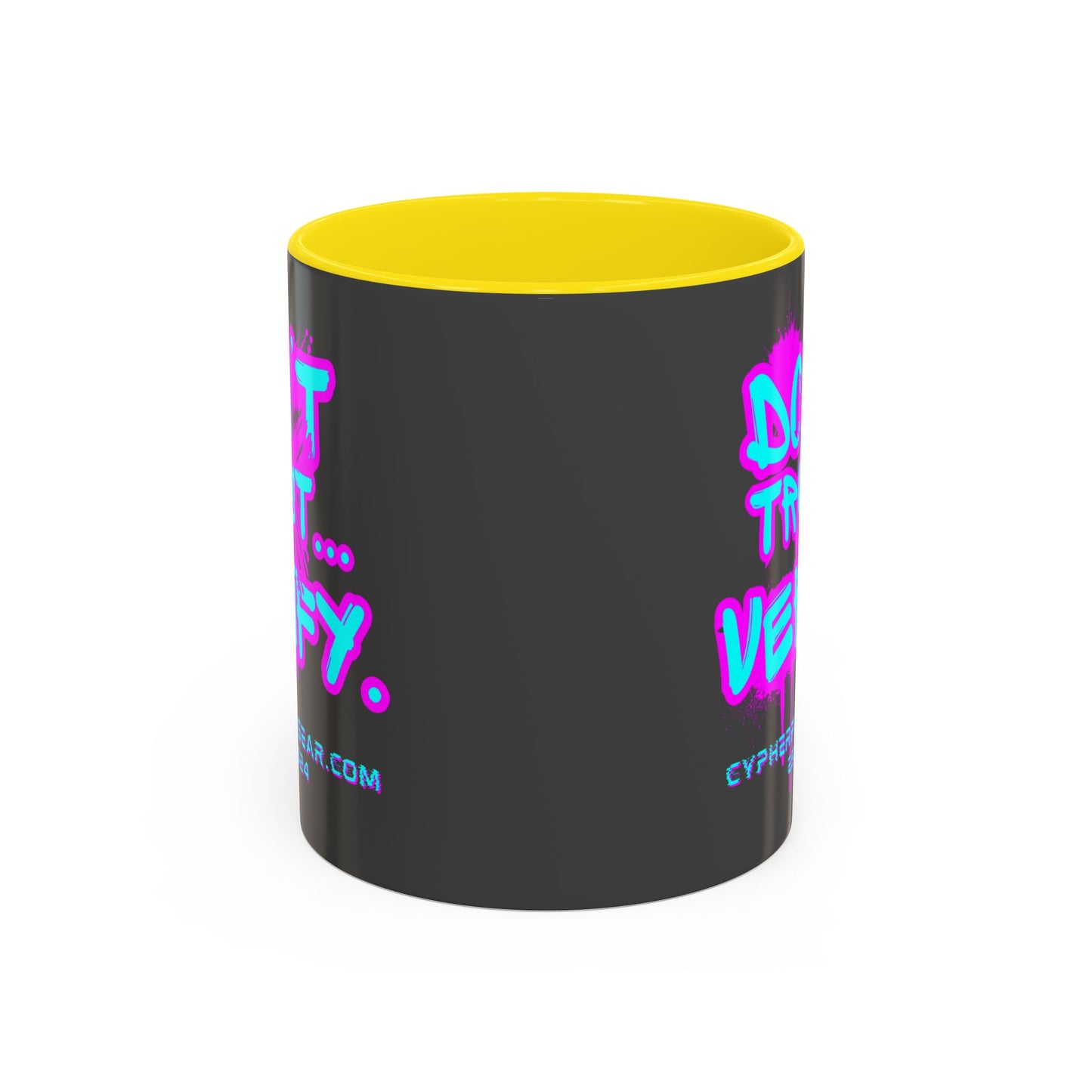 Don't Trust...Verify. Grey Accent Mug by cypherpunkgear.com