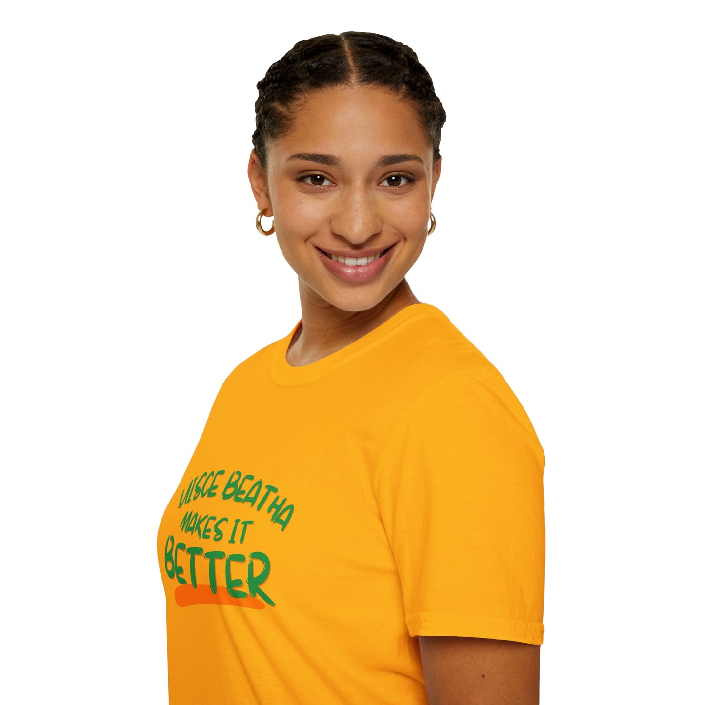 Uisce Beatha makes it better Green font Light colors Unisex T-Shirt by cypherpunkgear.com