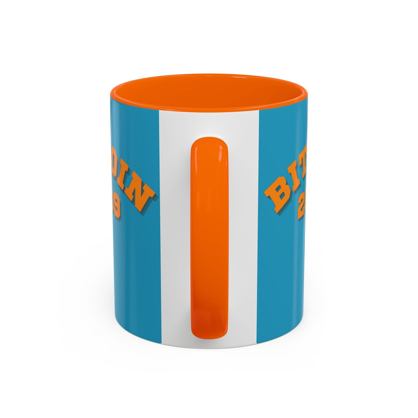Bitcoin 2009 Turquoise Accent Mug by cypherpunkgear.com