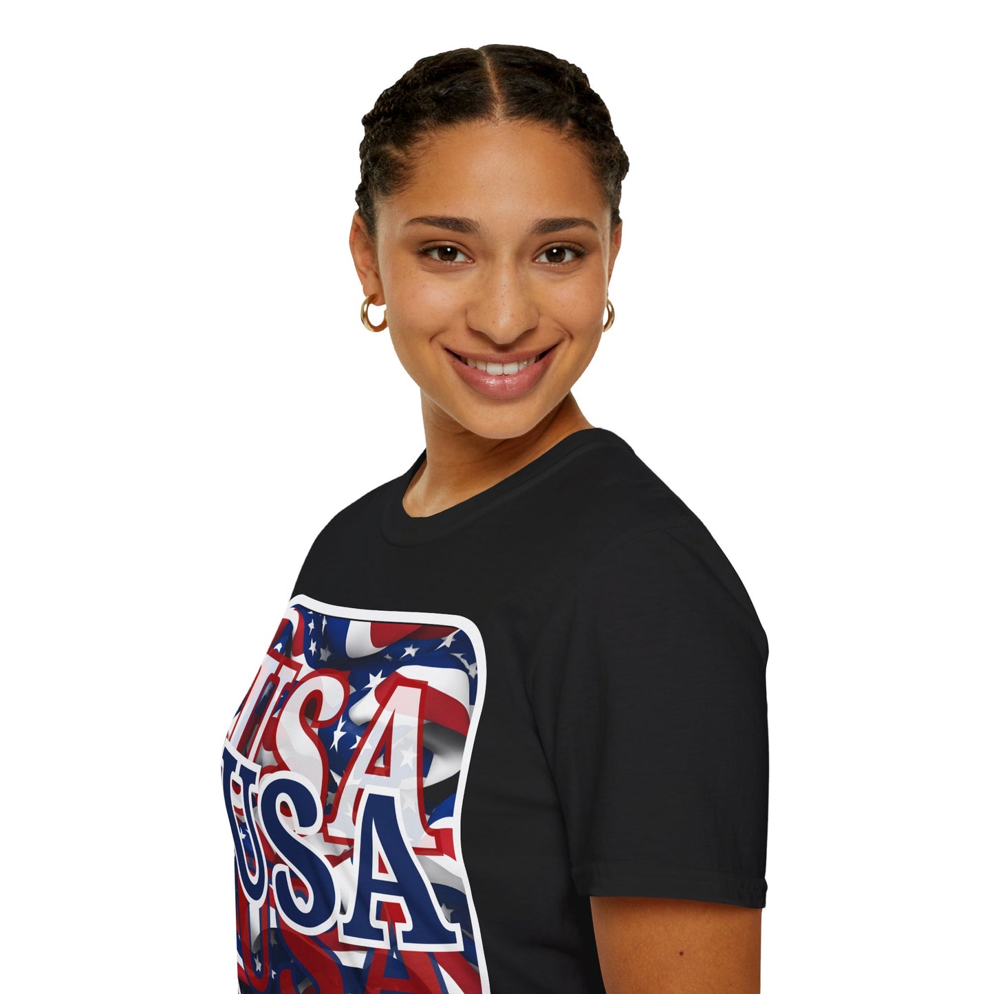 Red White and BLUE USA Patriot Dark colors Unisex T-Shirt by cypherpunkgear.com