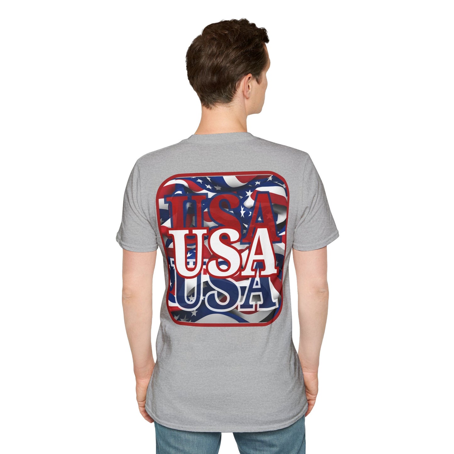 2-sided Red WHITE and Blue USA Patriot Light colors Unisex T-Shirt by cypherpunkgear.com