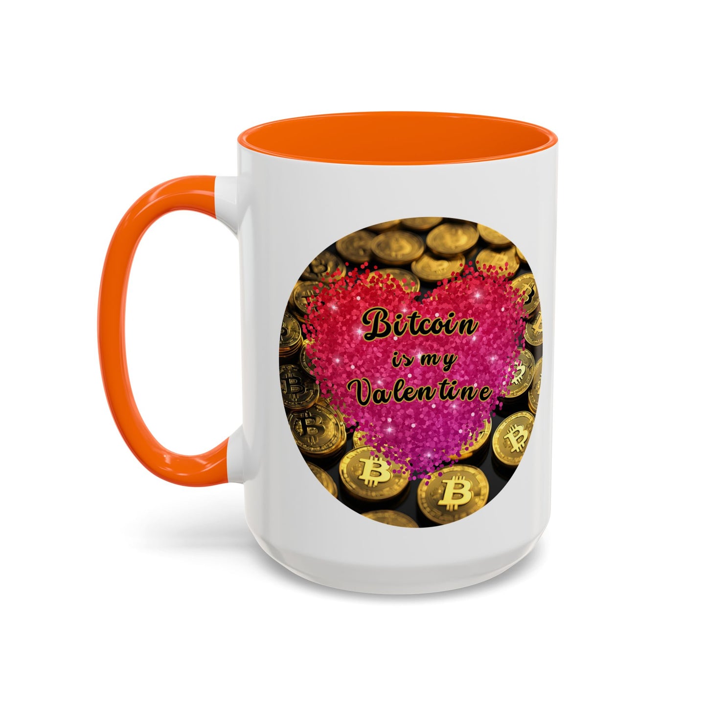 Bitcoin is My Valentine White Accent Mug by cypherpunkgear.com