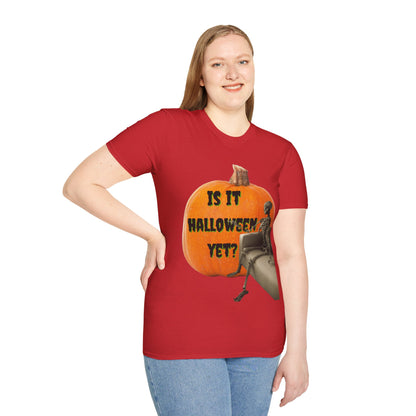 Is it Halloween yet? Skeleton's Giant Pumpkin Light colors Unisex T-Shirt by CreepyCrafts.boo