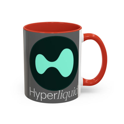 Hyperliquid White font Grey Accent Mug by cypherpunkgear.com
