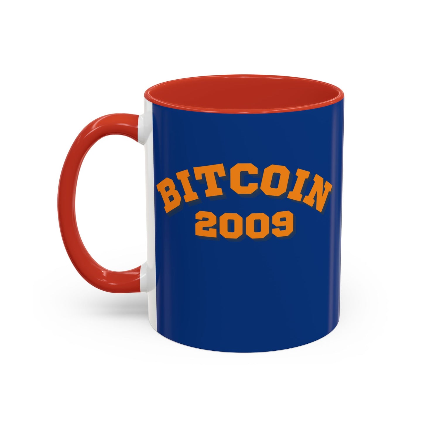 Bitcoin 2009 Dark Blue Accent Mug by cypherpunkgear.com