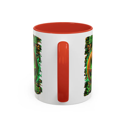 Blessed Samhain Green Jack White Accent Mug by CreepyCrafts.boo
