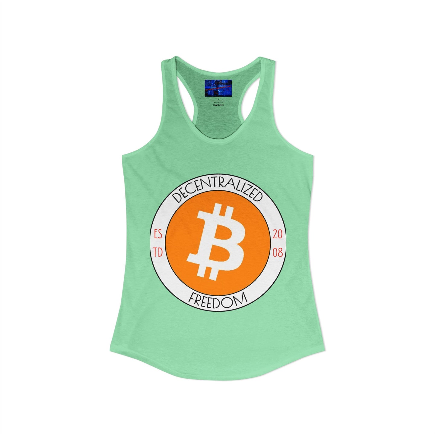 Bitcoin: ¡Libertad descentralizada por cypherpunkgear! Camiseta sin mangas ideal con espalda cruzada para mujer