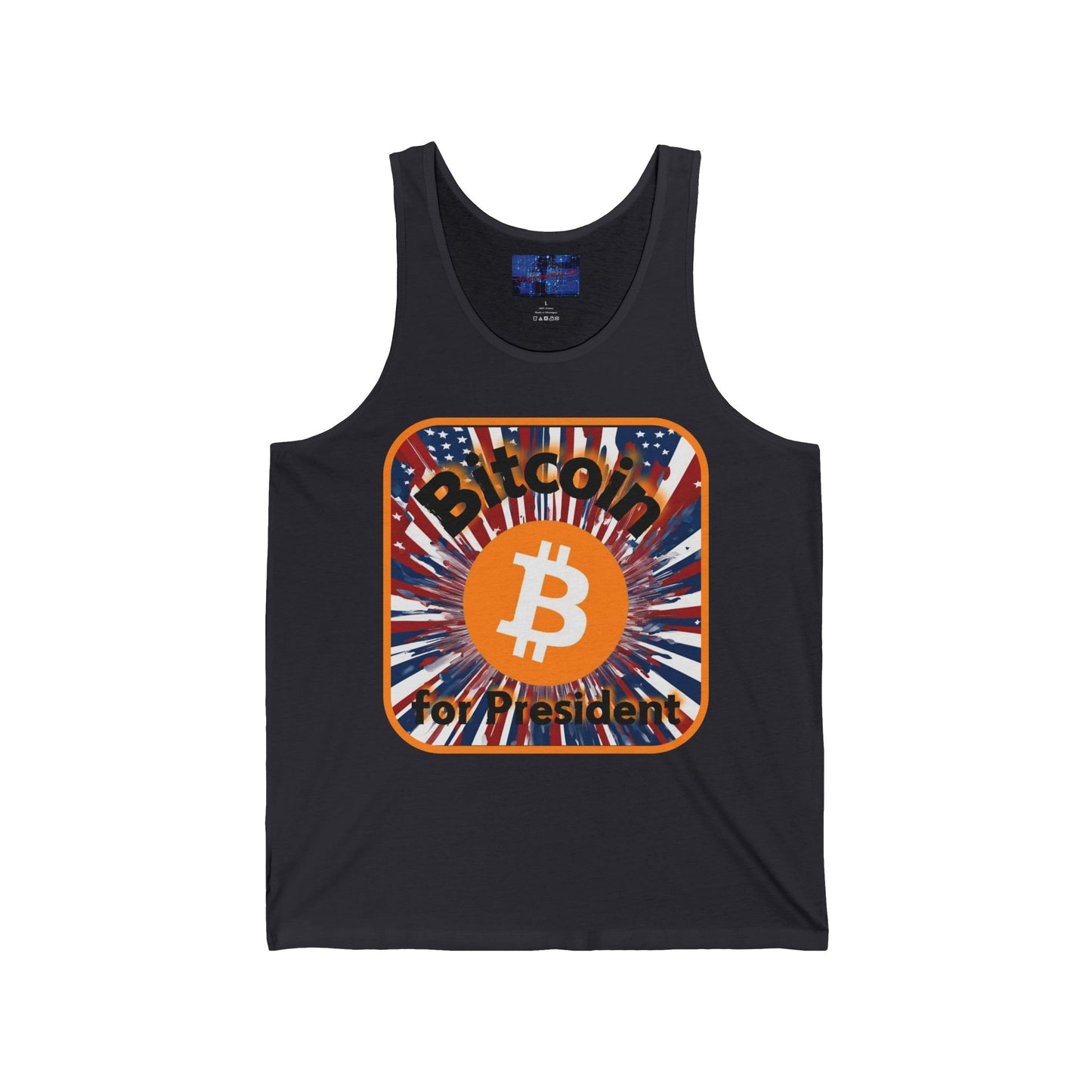 Bitcoin (BTC) for President USA Unisex Jersey Tank Top by cypherpunkgear