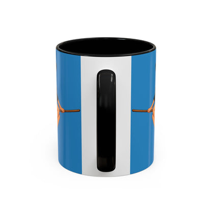 Hazel Hex Blue Accent Mug by CreepyCrafts.boo