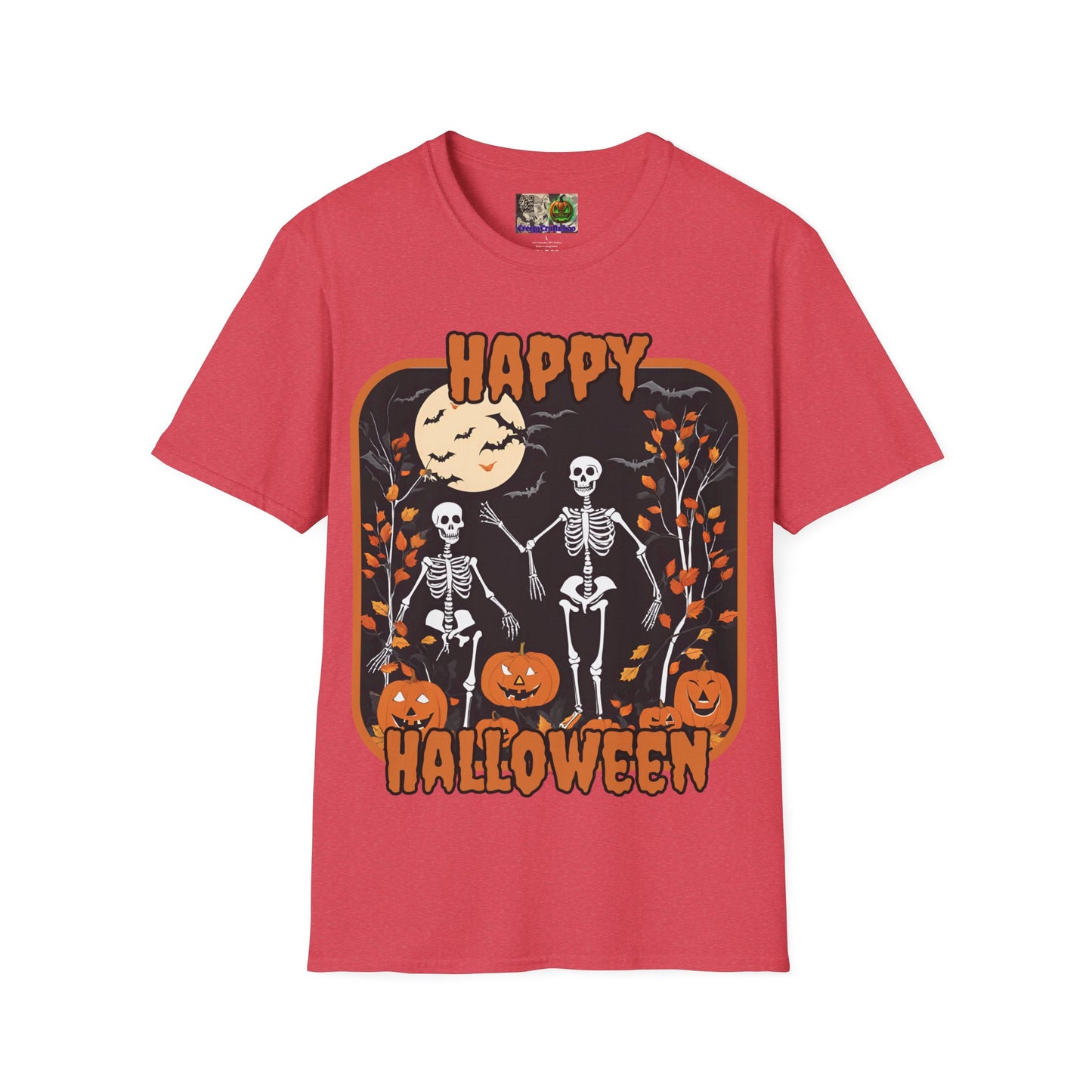 Spooktacular Skeletons of Halloween Light colors Unisex T-shirt by CreepyCrafts.boo