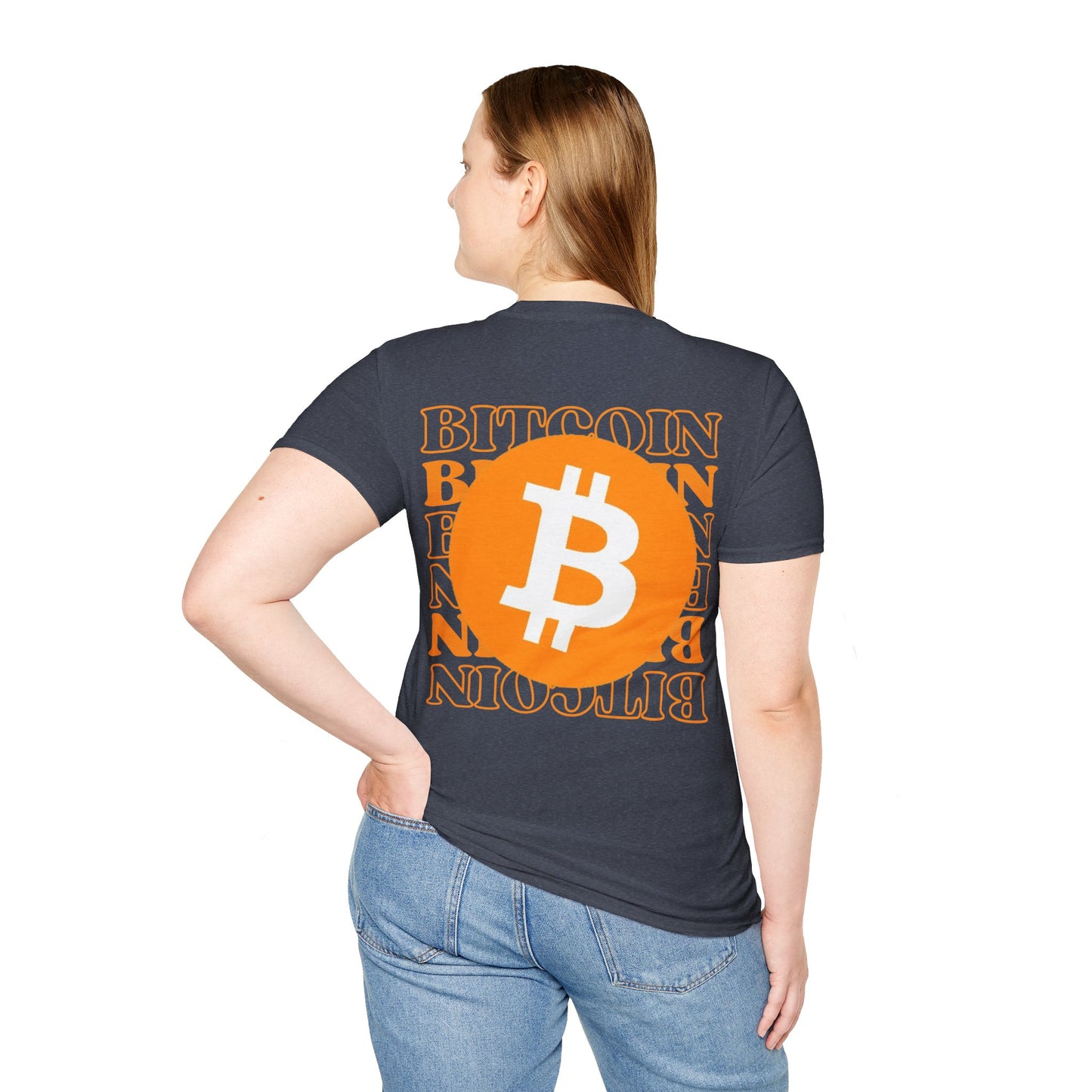 2-sided Bitcoin (BTC) Decentralized Freedom DKcolors Unisex T-Shirt by cypherpunkgear