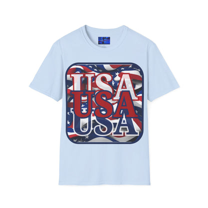 RED White and Blue USA Patriot Light colors Unisex T-Shirt by cypherpunkgear.com