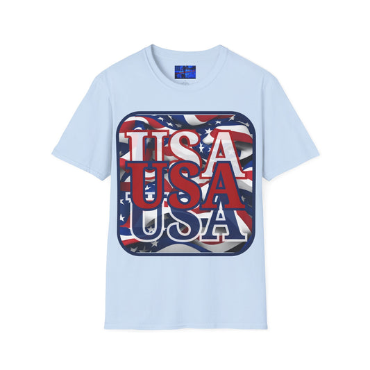 RED White and Blue USA Patriot Light colors Unisex T-Shirt by cypherpunkgear.com