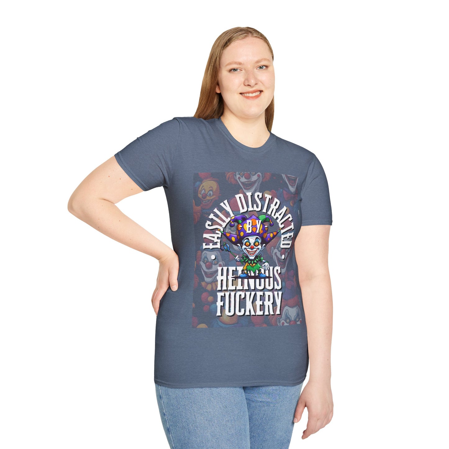 Easily Distracted by Heinous Fuckery Little Jincs Dark colors Unisex T-Shirt by cypherpunkgear.com