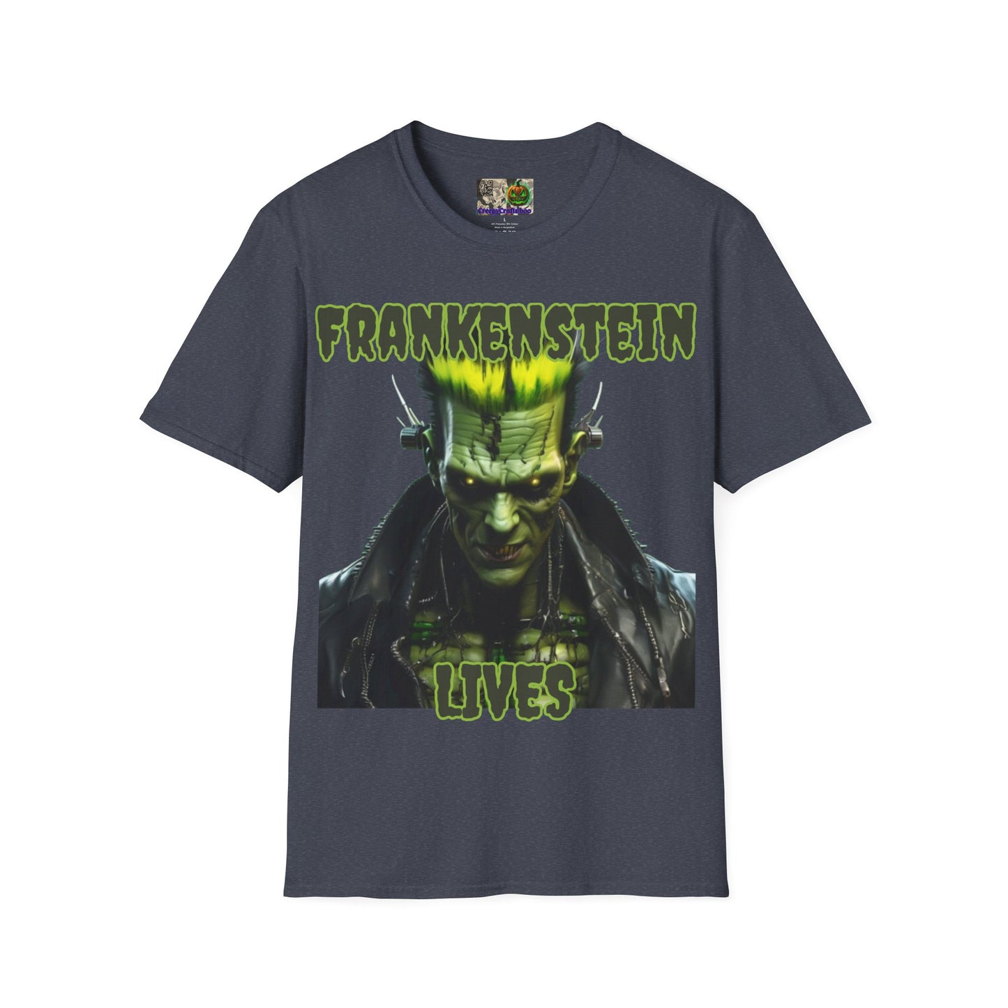 Frankenstein Lives Dark colors Unisex T-Shirt by CreepyCrafts.boo