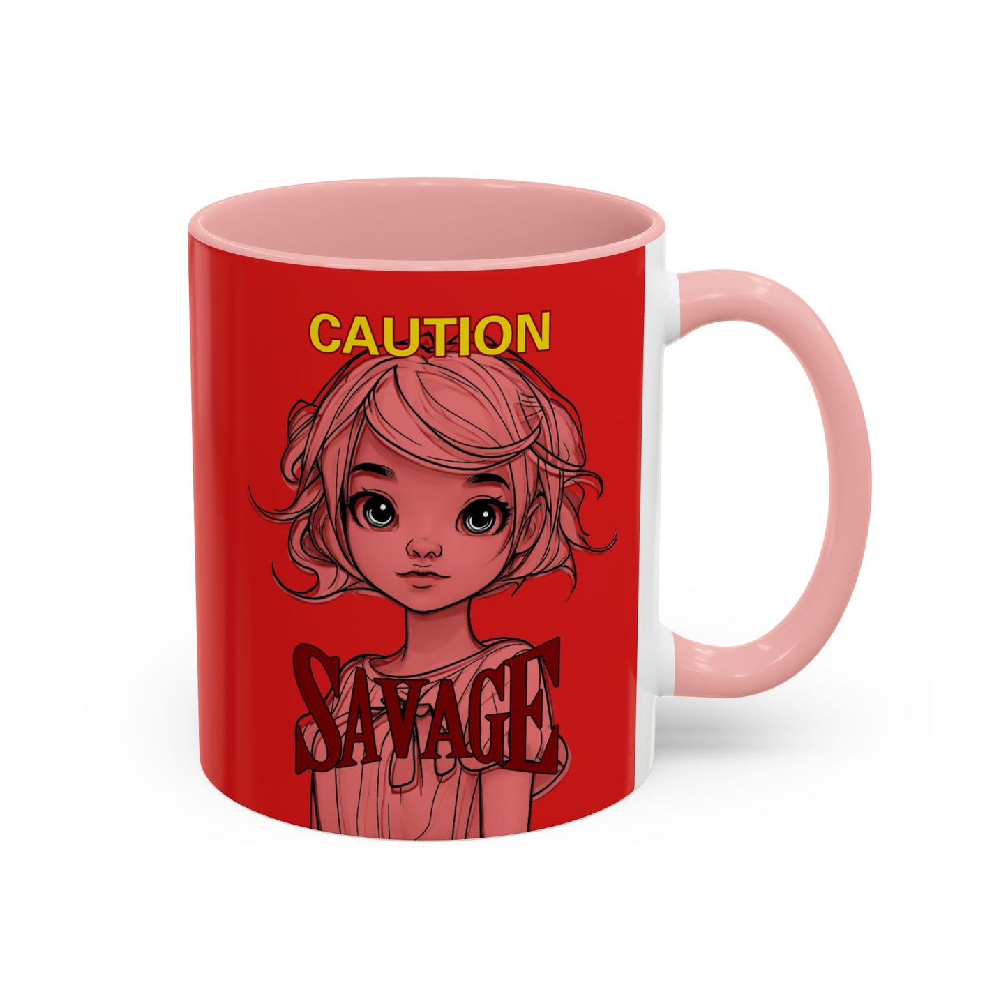 Caution, Savage Red Accent Mug by cypherpunkgear.com