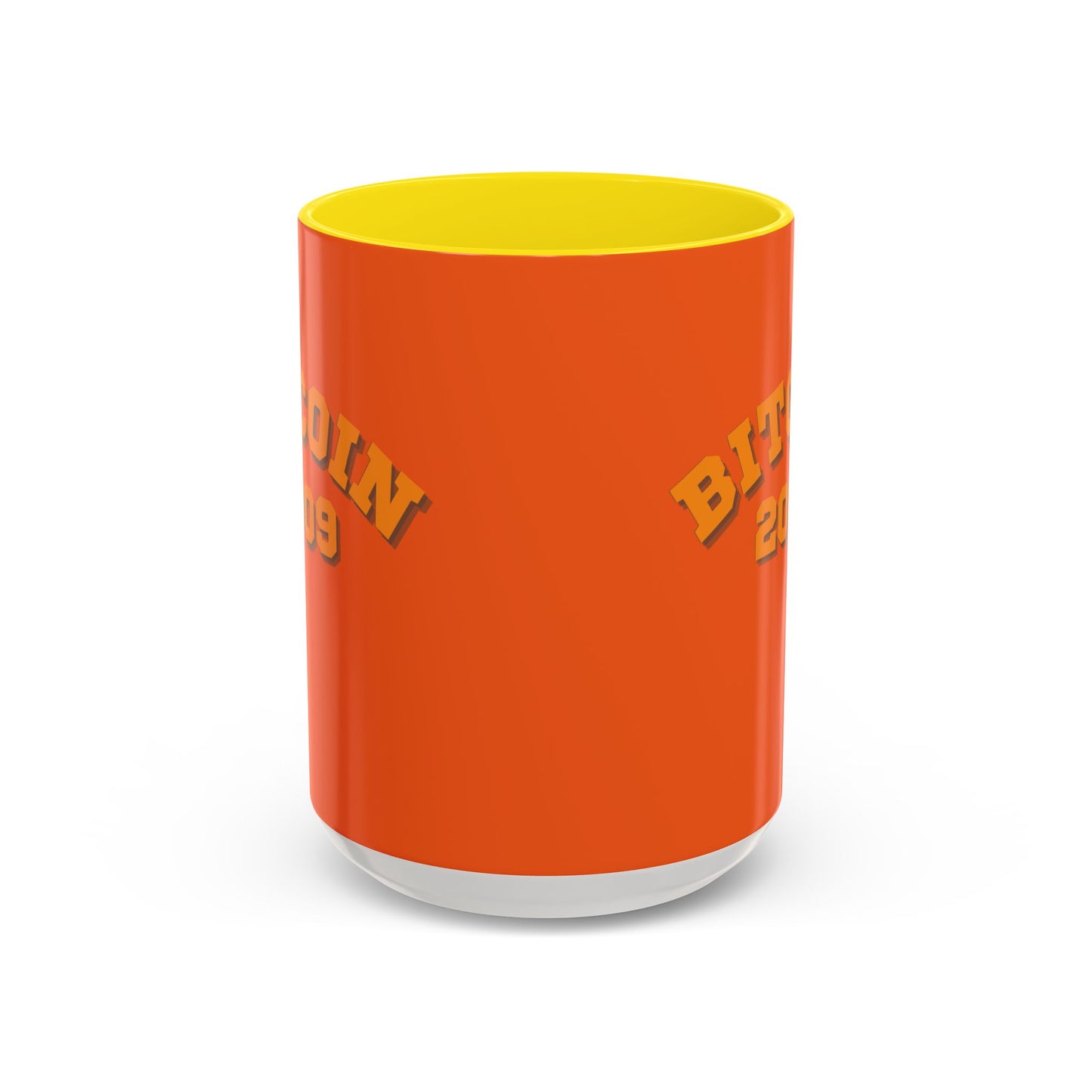 Bitcoin 2009 Orange Accent Mug by cypherpunkgear.com