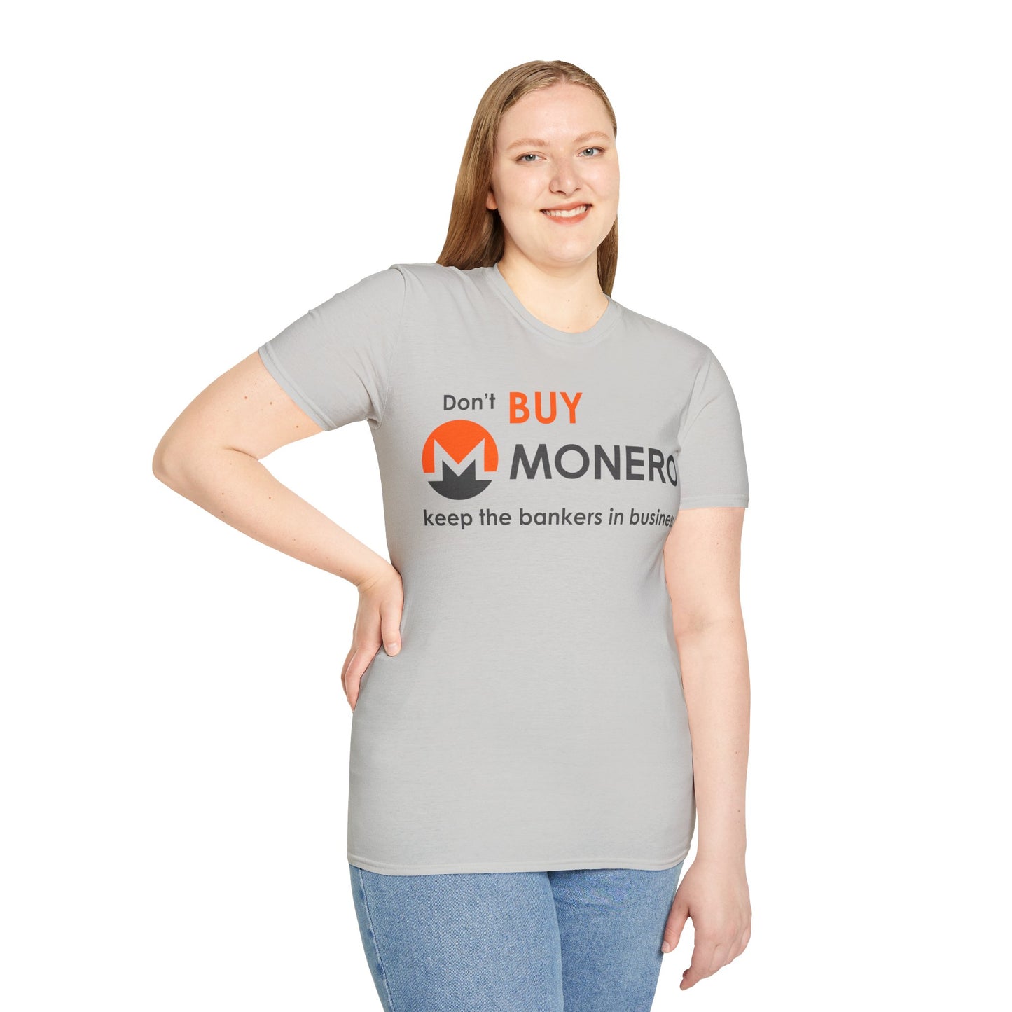 Don't buy Monero (XMR) Light colors Unisex T-Shirt by cypherpunkgear.com